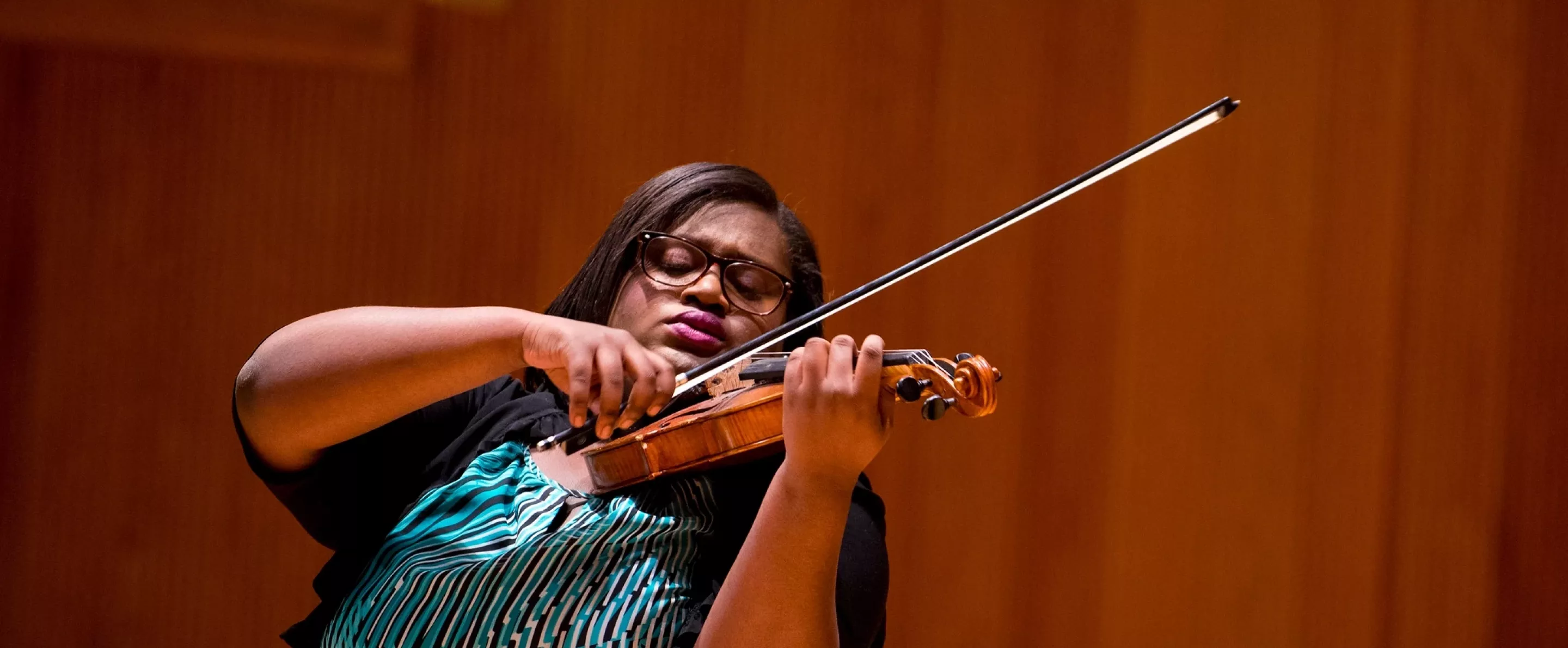Student playing violin