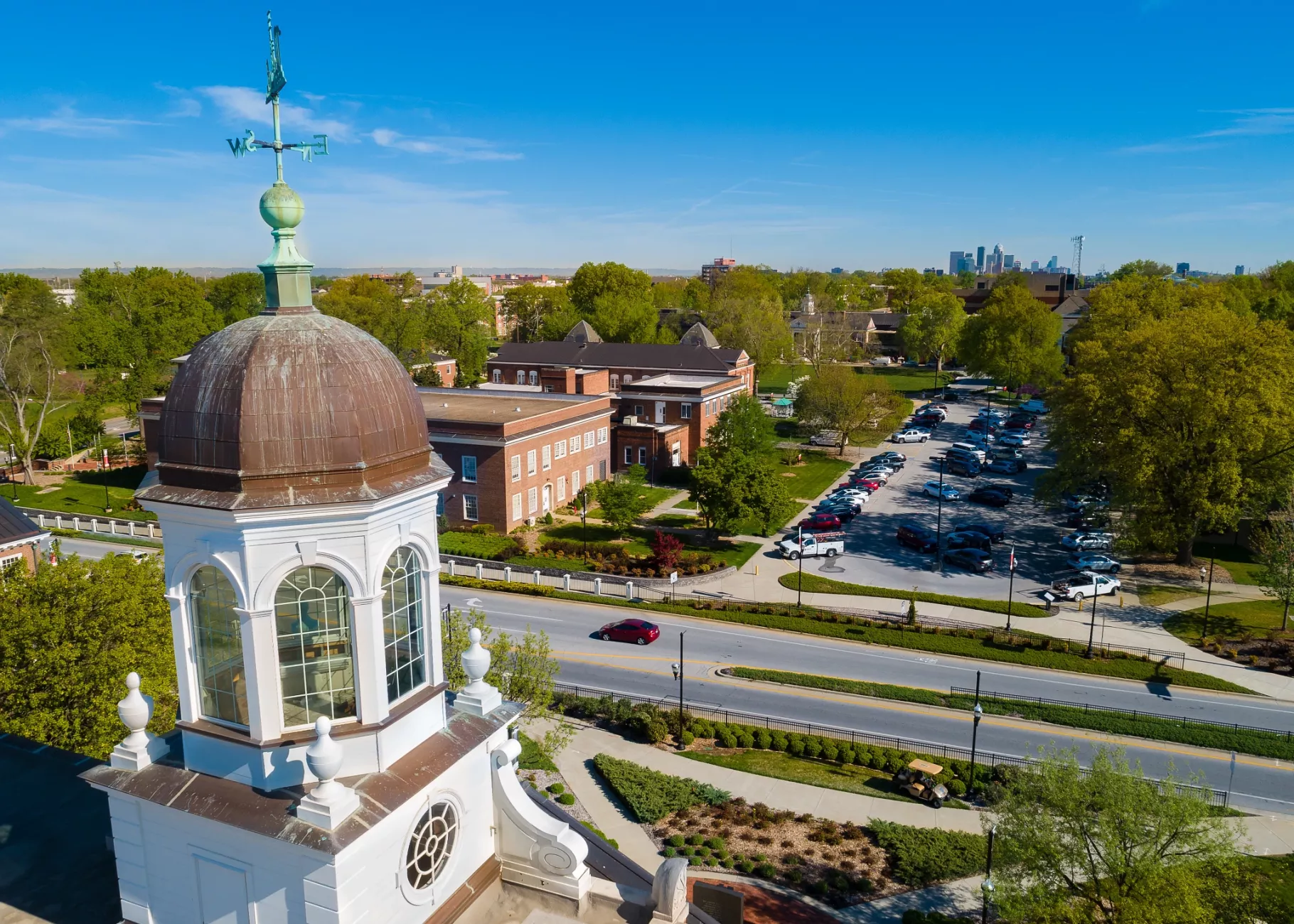 Speed School cupola overlooking Eastern Parkway