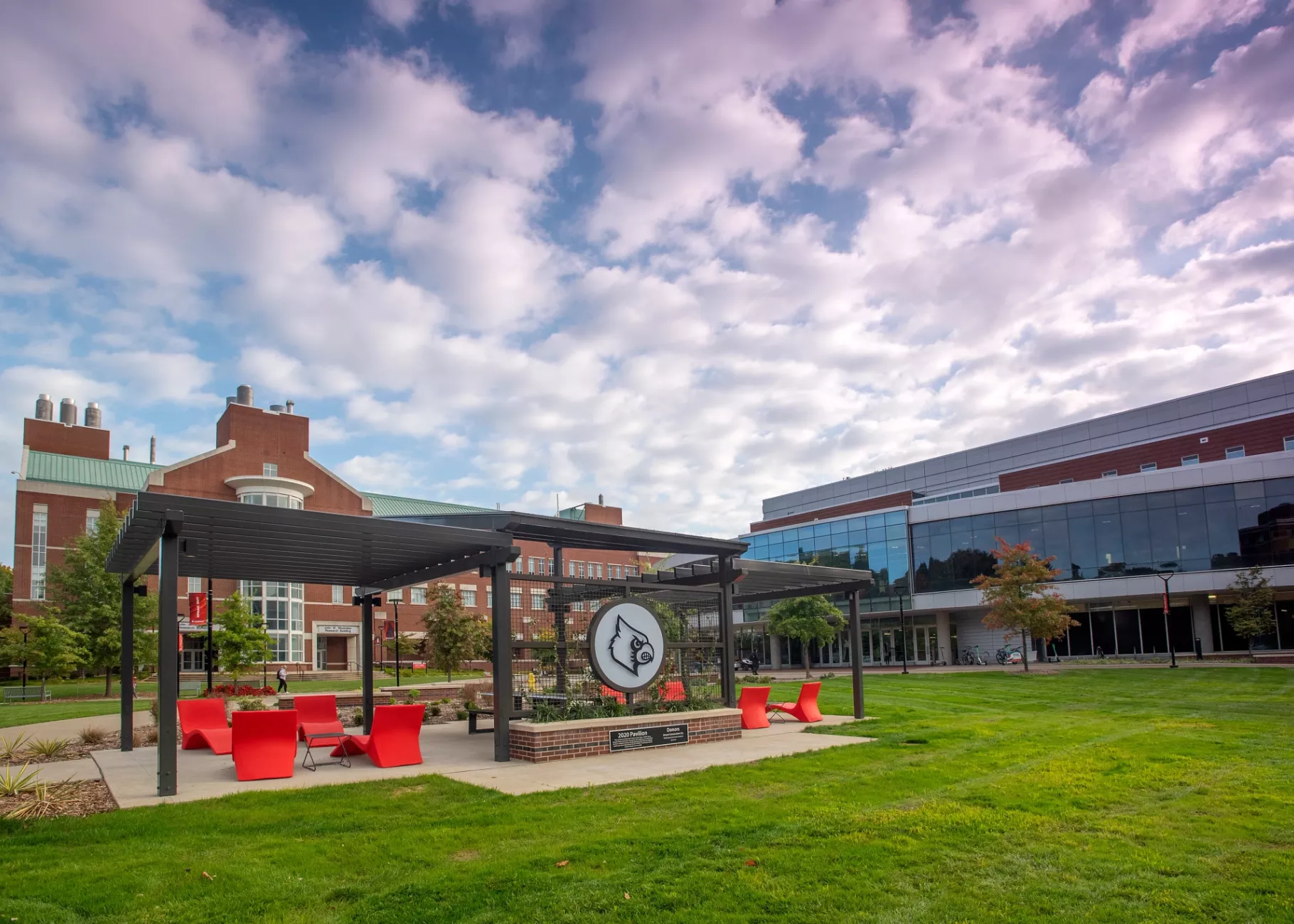 The 2020 Pavilion with the BAB and Shumaker buildings in the background.