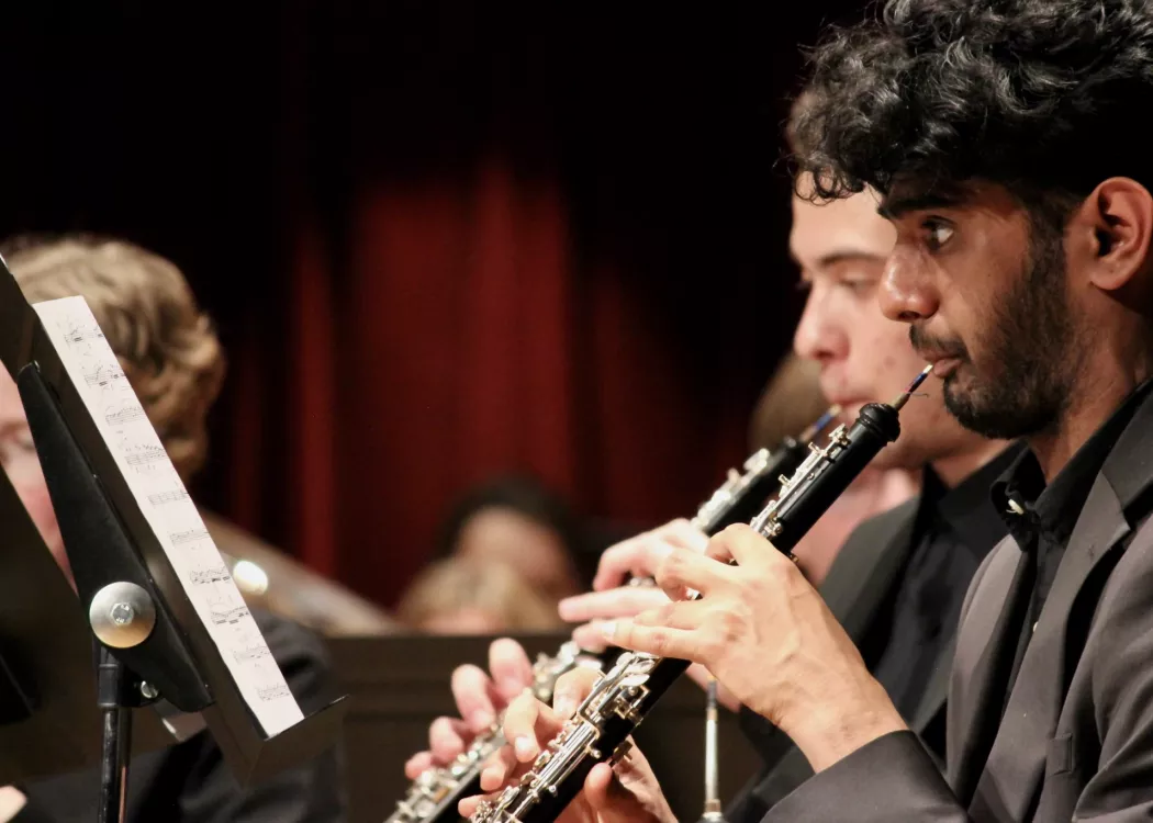 Students playing oboe