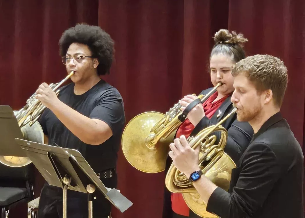 Horn Studio performing in Bird Hall