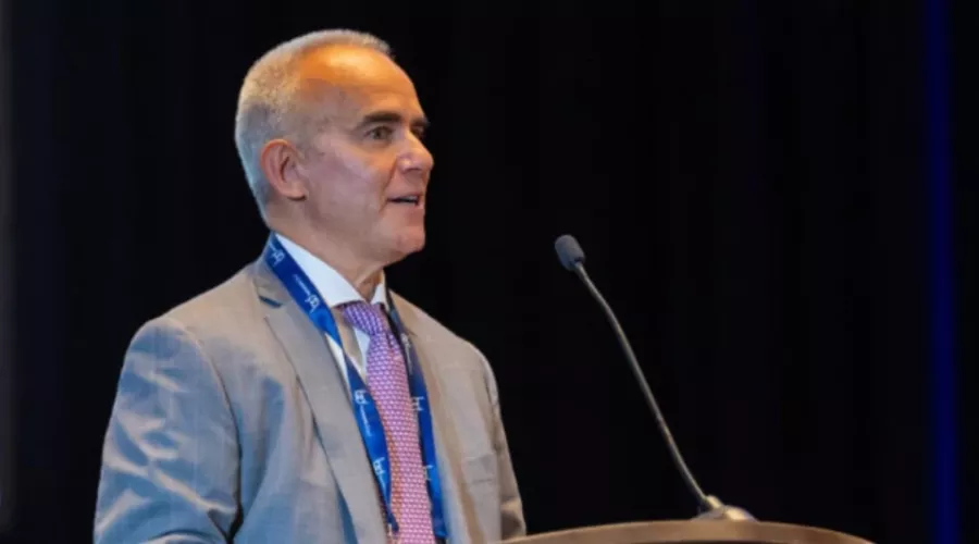 Alan Mason giving speech