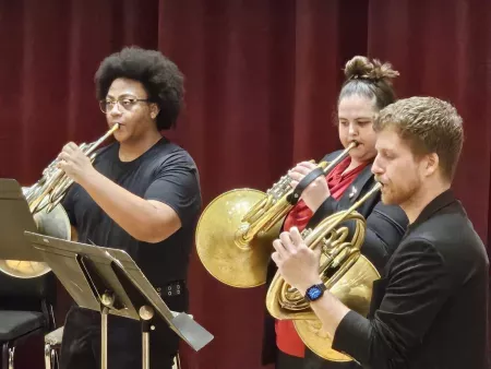 Horn Studio performing in Bird Hall